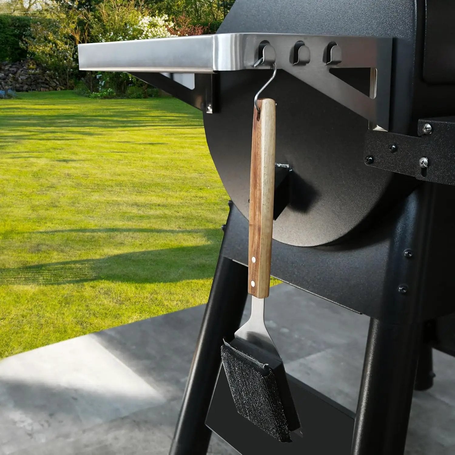 Bristle-Free BBQ Grill Brush & Scraper - Heavy Duty Barbecue Cleaner with Extended Handle‌ by GreenHaven Gardens
