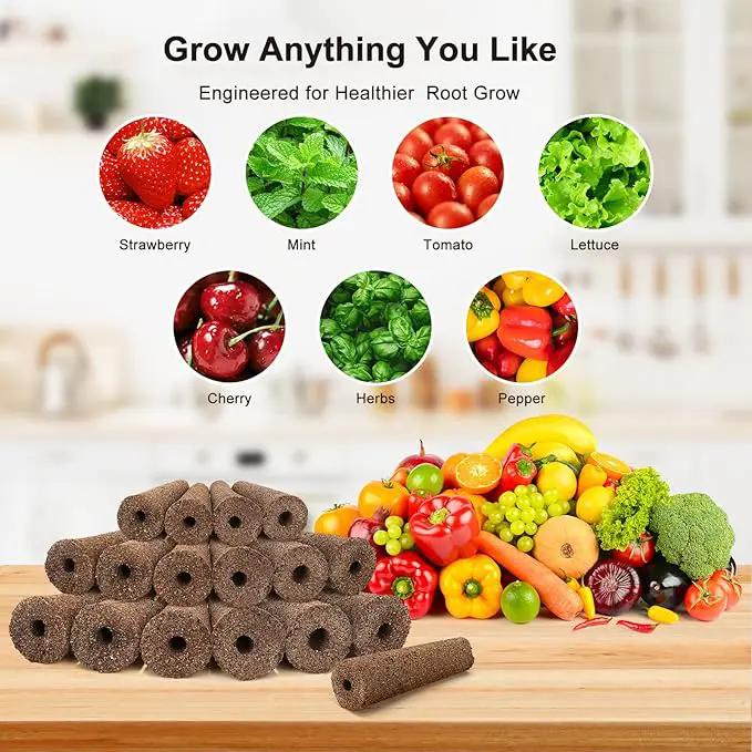Ahopegarden 50pcs Hydroponic Pods Kit: Compatible with AeroGarden Herb Kits with 50 Grow Sponges; 50 Pods Lable, Highly Breathable - Indoor Garden Kit Supplies for Most Brands by GreenHaven Gardens