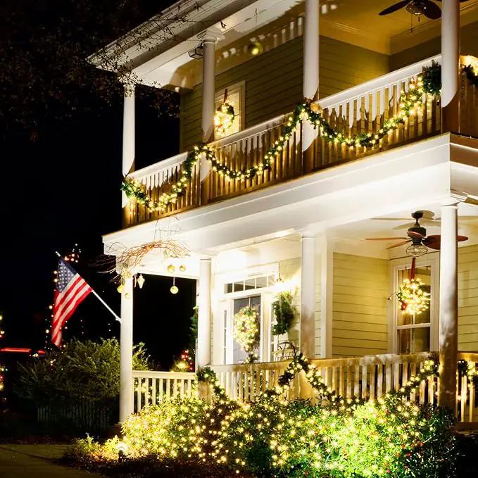50FT C7 Clear LED Christmas String Lights Outdoor, Commercial Connectable Christmas Lights with 50+2 Bulbs(2 Spare), Hanging Christmas Tree Lights for Xmas Holiday Party Roofline Backyard Decor by GreenHaven Gardens