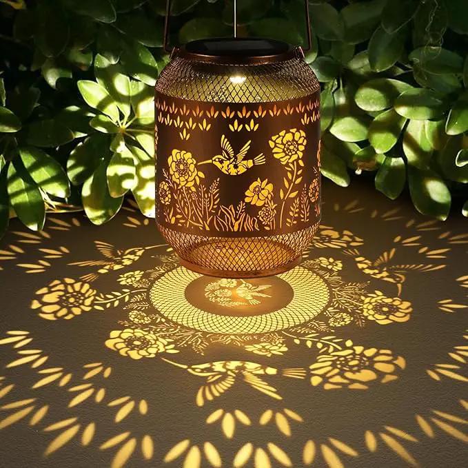 Solar Lanterns Outdoor Waterproof Christmas Birthdays Gifts for Women Mom Grandma Butterfly Garden Decor Metal Hanging Solar LED Lights for Patio(Butterfly Flock-2P) by GreenHaven Gardens