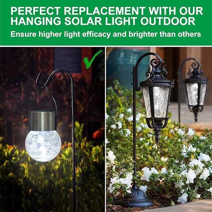 MAXvolador 12-Pack Hanging Solar Lights, Decorative Cracked Glass Ball Light, Solar Powered Waterproof Globe Lighting for Garden, Tree(Cool White) by GreenHaven Gardens