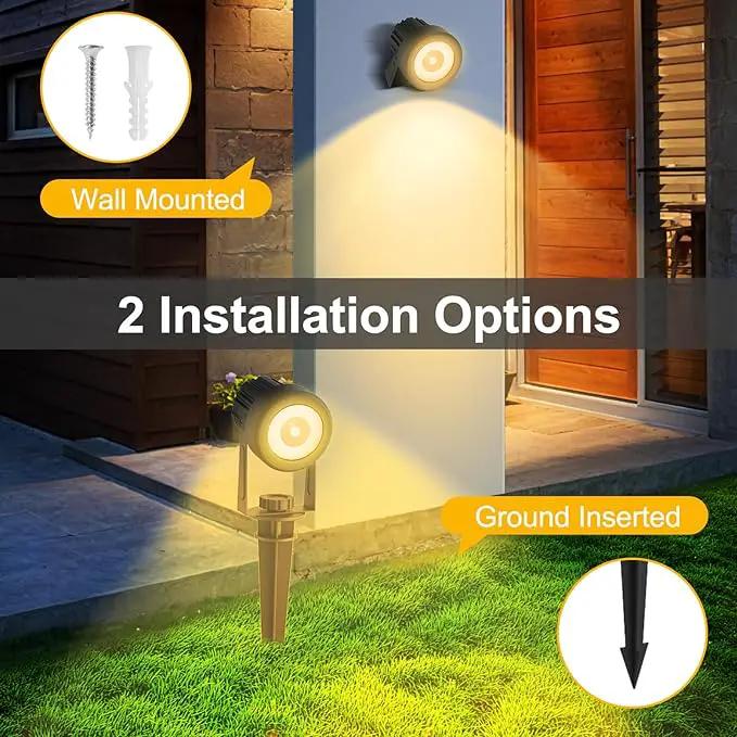 T-SUNUS 6-in-1 Solar Spot Lights for Outdoor Warm White 3000K Landscape Spotlight IP65 Waterproof Separated Panel Uplights with 9.8ft Cable Auto On/Off for Tree Yard Lawn House Driveway Pathway Pool by GreenHaven Gardens