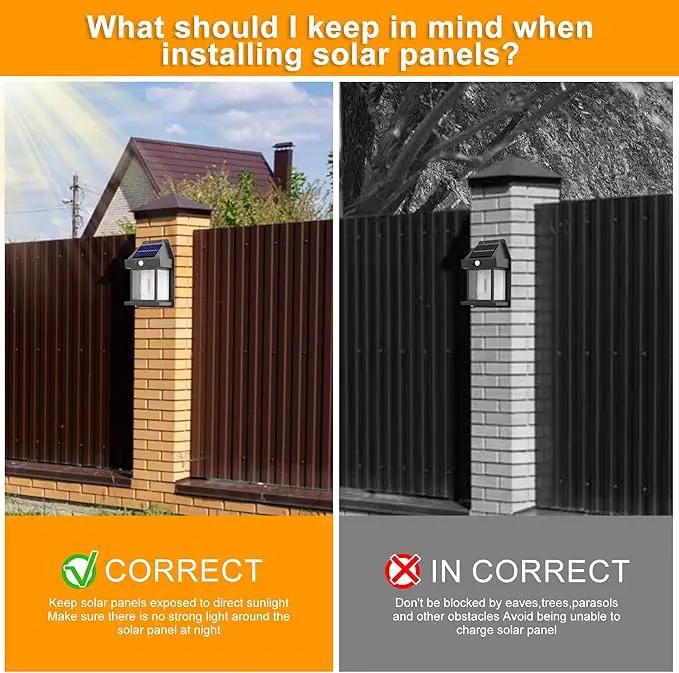 Joomer Solar Wall Lights Outdoor 2PACK ,Solar Wall Lantern with 3 Modes & Motion Sensor,Dusk to Dawn Porch Lights Fixture,Waterproof Exterior Lighting with Clear Panel for Entryway Front Door by GreenHaven Gardens