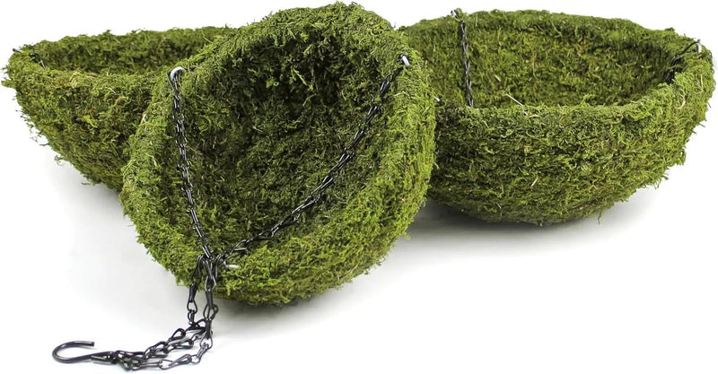SuperMoss (29201) MossWeave Hanging Basket - Round, Fresh Green, Medium (14.5 Diameter)" by GreenHaven Gardens