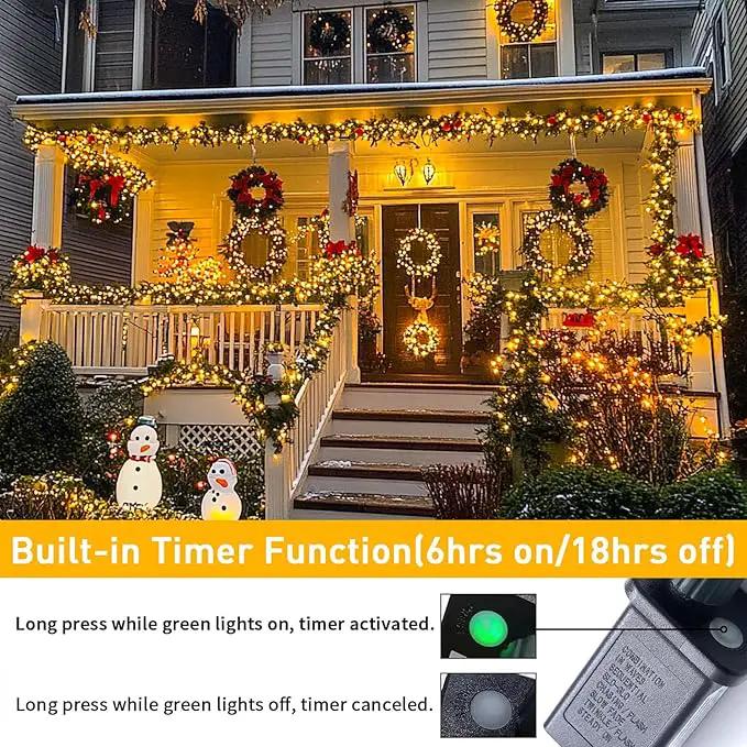 JMEXSUSS 1000LED Green Wire String Lights Warm White by GreenHaven Gardens