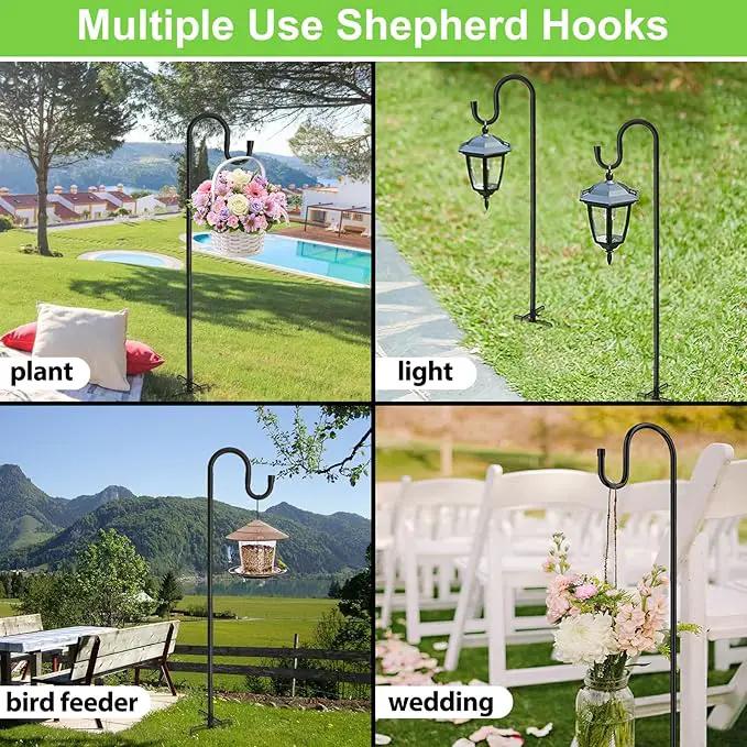Bird Feeder Pole, 94" Shepherds Hooks for Outdoor, Hummingbird Feeders Stand Heavy Duty with Stable 5-Prong Base, Hanging Plant Shepherd Hook Hanger Stick for Outside Garden Yard Wedding by GreenHaven Gardens