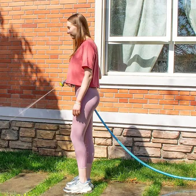Fevone 3 ft Garden Hose, Hose Reel Leader Hose, Hybrid Polymer, Kink Resistance, Flexible, Durable, Leak Free, Aluminum Fittings, 3/4" GHT, 5/8" ID, 600 Psi, Drinking Water Safe by GreenHaven Gardens