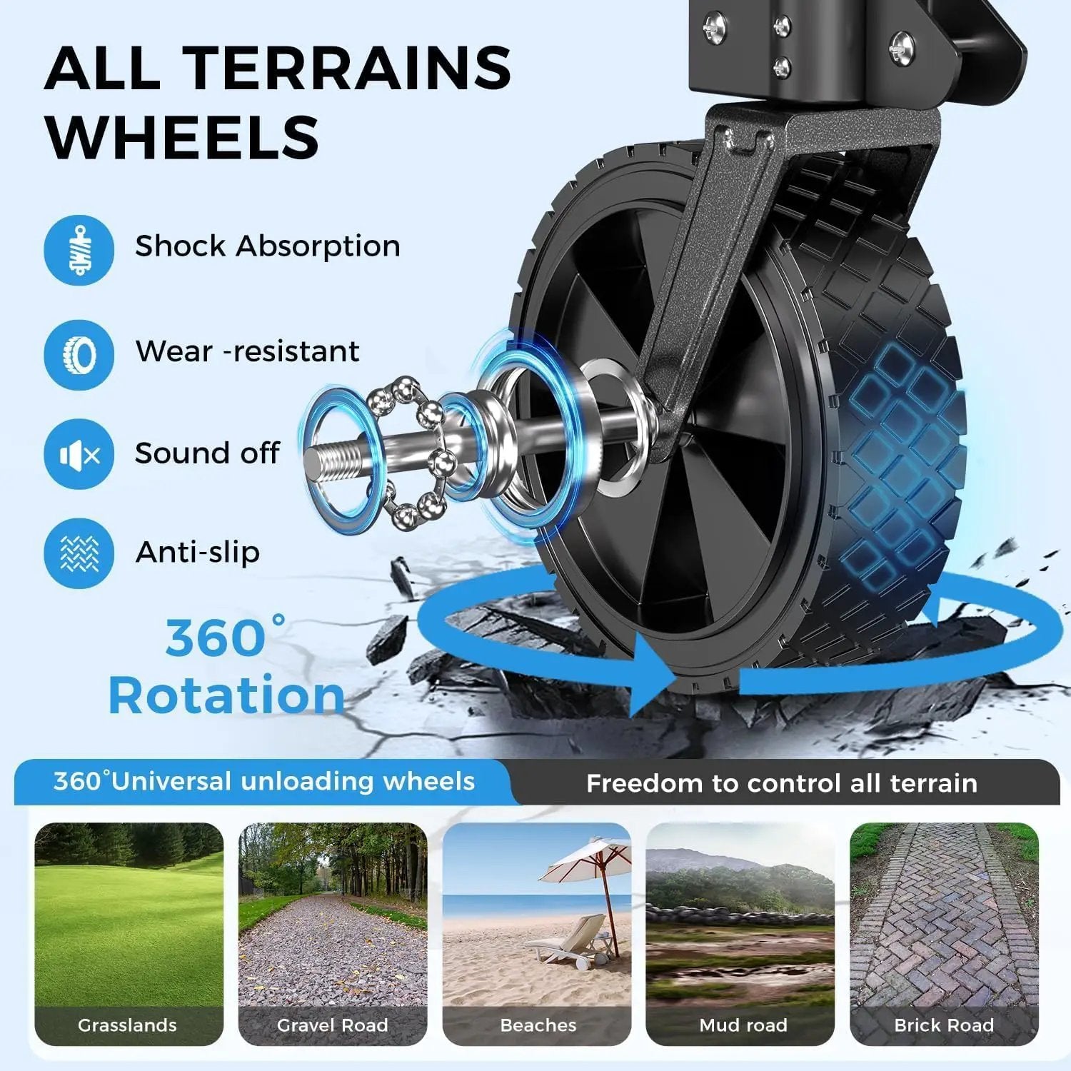 Collapsible Wagon Cart Foldable with 300lbs Load-Bearing, Heavy Duty Folding Wagons Carts with All Terrain Wheels, Utility Beach Wagon for Outdoor Garden, Camping Shopping Sports,U-2 Blue by GreenHaven Gardens