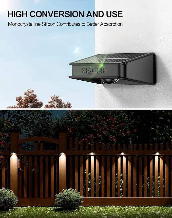 10 Pack Solar Fence Lights - 3 Modes, 9 Colors Outdoor Solar Lights, Waterproof IP 65, 35lm for Step, Stair, Deck, Wall, Patio, Walkway, Porch by GreenHaven Gardens