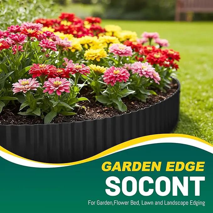 Corrugated Metal Garden Edging, 10"×20Ft Durable Landscape Border for Garden, Lawn, Flower Beds and Paver Edging (Black) by GreenHaven Gardens