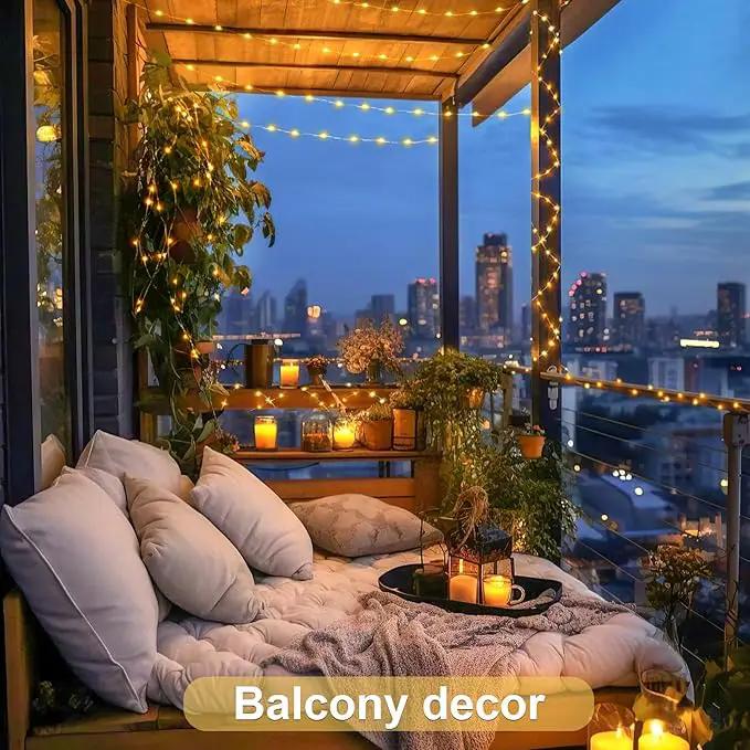JMEXSUSS 2 Pack Solar String Lights Outdoor Waterproof, Each 33FT 100 LED Warm White Christmas Lights, Waterproof 8 Modes Copper Wire Solar Fairy Light for Outside Patio Tree Yard Garden Decorations by GreenHaven Gardens