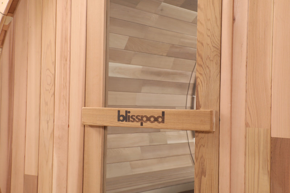 Blisspod | Prague | Canadian Red Cedar Outdoor Steam Barell Sauna | 2-4 / 4-6 persons with Full Glass Back & 2 front Porch seats, photo 12 of 14