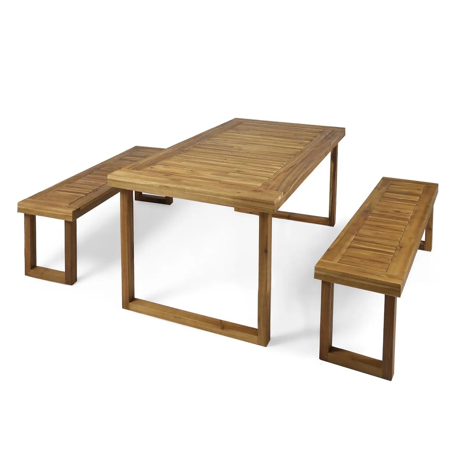 Outdoor Dining Set - Sandblast Natural Finish by HouseOfZazla