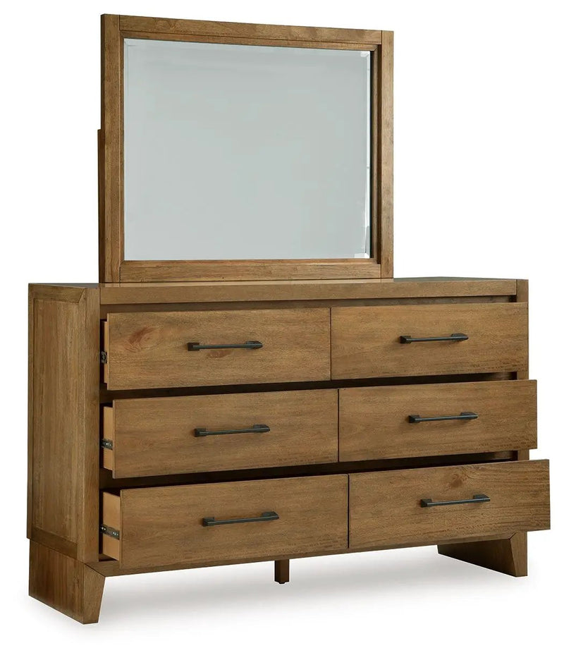Sherbana - Dresser And Mirror - Light Brown by Unique Piece Furniture