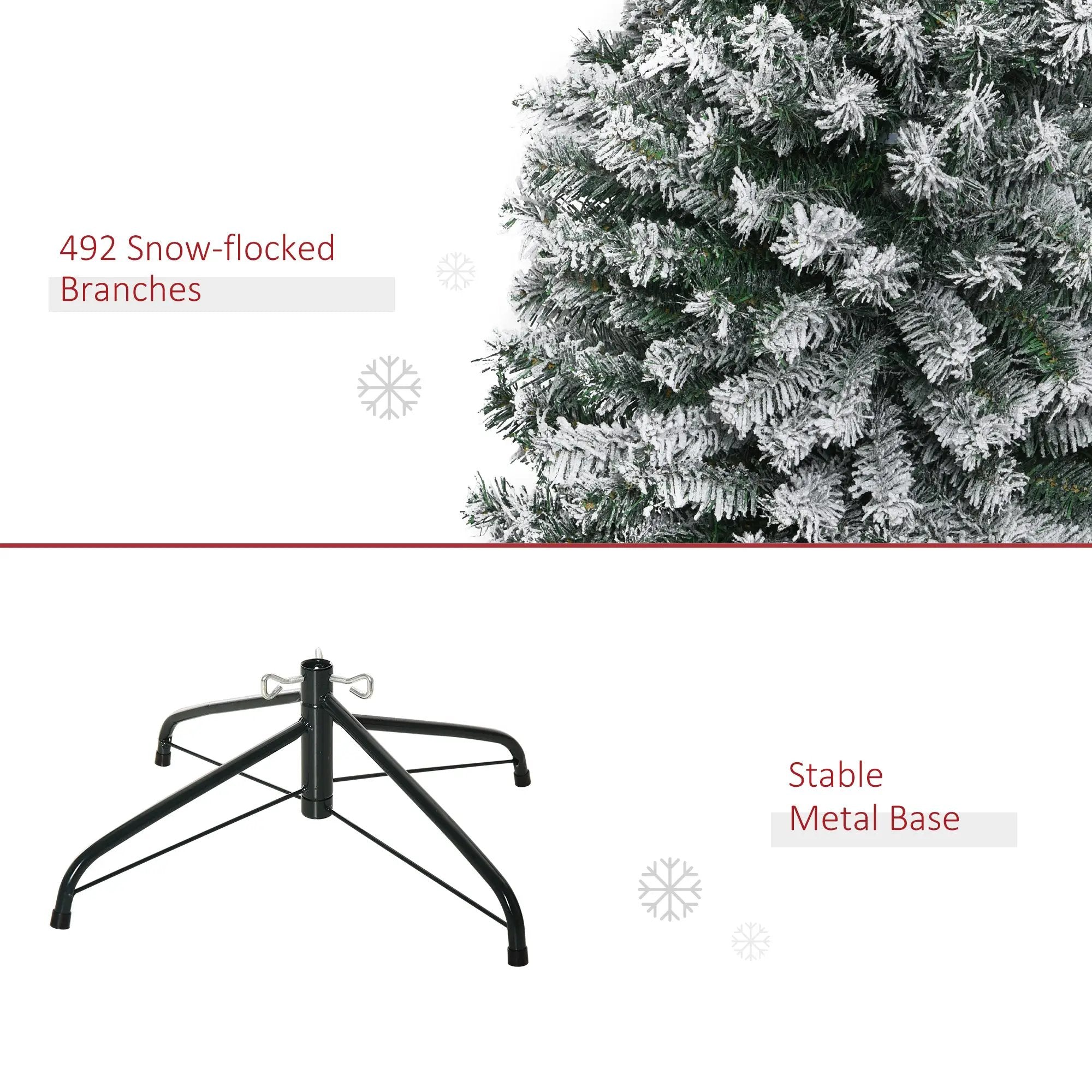 HOMCOM 6' Tall Unlit Snow-Flocked Slim Artificial Christmas Tree by HouseOfZazla