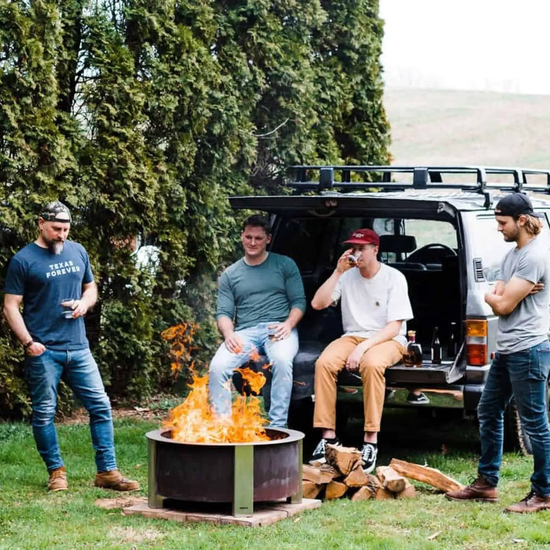 Breeo Smokeless Fire Pit (X Series 30, Corten Steel) | 34.5 inch Smokeless Firepit for Outside | 94 Pounds | Ideal for Families Compatible with Wide Range of Breeo Accessories by GreenHaven Gardens