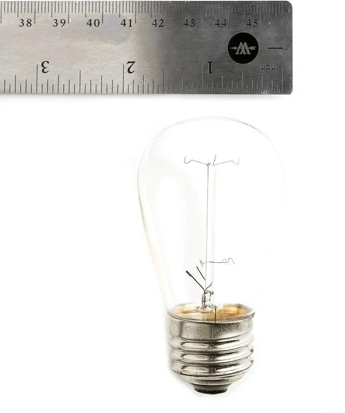 Hometown Evolution, Inc. 100' E26 Commercial Edison Bulb Outdoor String Lights (100 Foot 50 Socket, S14 Lantern Edison 11 Watt Light Bulbs)