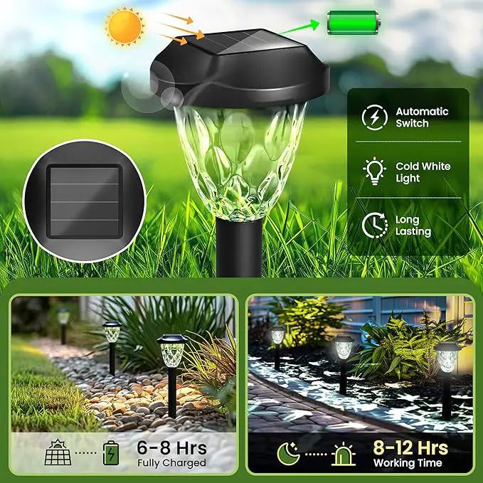 Solar Outdoor Lights Waterproof,Solar Pathway Lights Outdoor with Great Pattern, Auto On/Off Garden Decor for Outside Garden Walkway Driveway Pathway(12 Pack) by GreenHaven Gardens