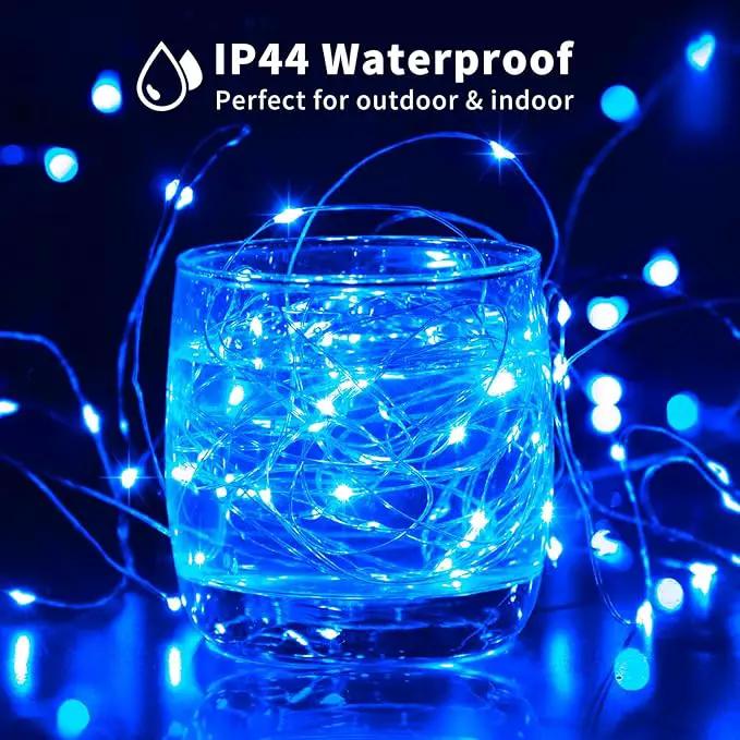JMEXSUSS 2 Pack Blue Solar Fairy Lights Outdoor Waterproof, 200 LED 66FT Solar String Lights for Outside, 8 Modes Copper Wire Solar Christmas Lights for Garden Tree Patio Christmas Decoration by GreenHaven Gardens
