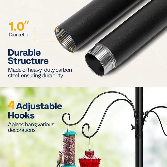 VIVOHOME 106 Inch Bird Feeder Pole, Heavy Duty Adjustable Bird House Stand Pole for Outdoor, Bird House Pole Mount Kit with 5 Prong by GreenHaven Gardens
