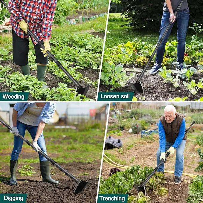 Hoe Garden Tool, Triangle Hoe Gardening Weeding Tool, 72" Long Handle Heavy Duty Manual Weeder Gardening Hand Tools for Weeding, Digging, Loosening Soil by GreenHaven Gardens