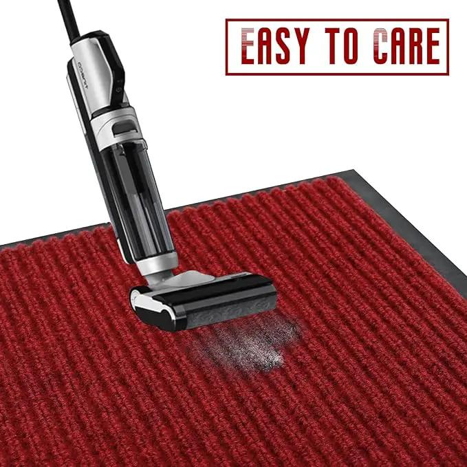 Rubber Door Mat About W3' ×L16' Heavy Duty Large Outdoor Indoor Mat Durable Entrance Doormat Waterproof Rubber Back Rugs for Home Entryway Patio Porch Office Business Areas (Wine Red) by GreenHaven Gardens
