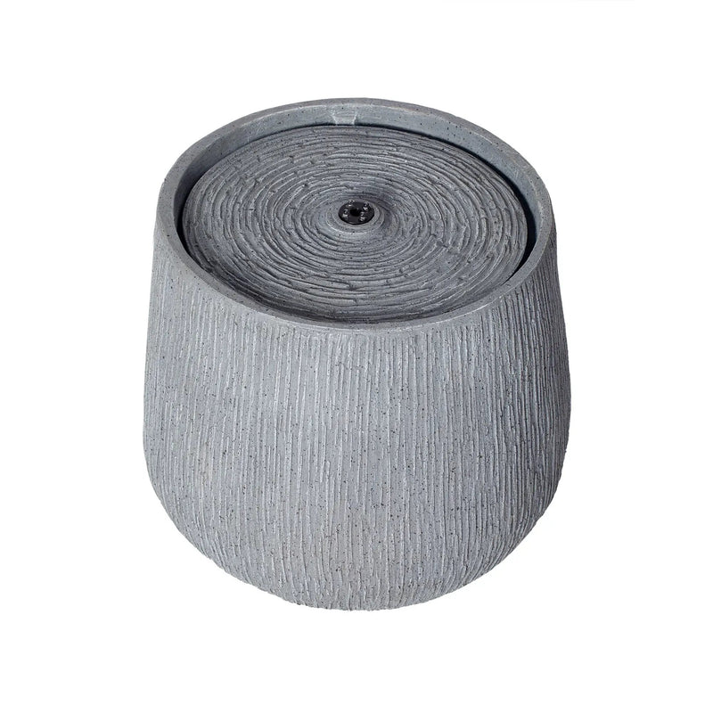 12.99" Gray Polyresin Outdoor Water Fountain with LED Light by HouseOfZazla