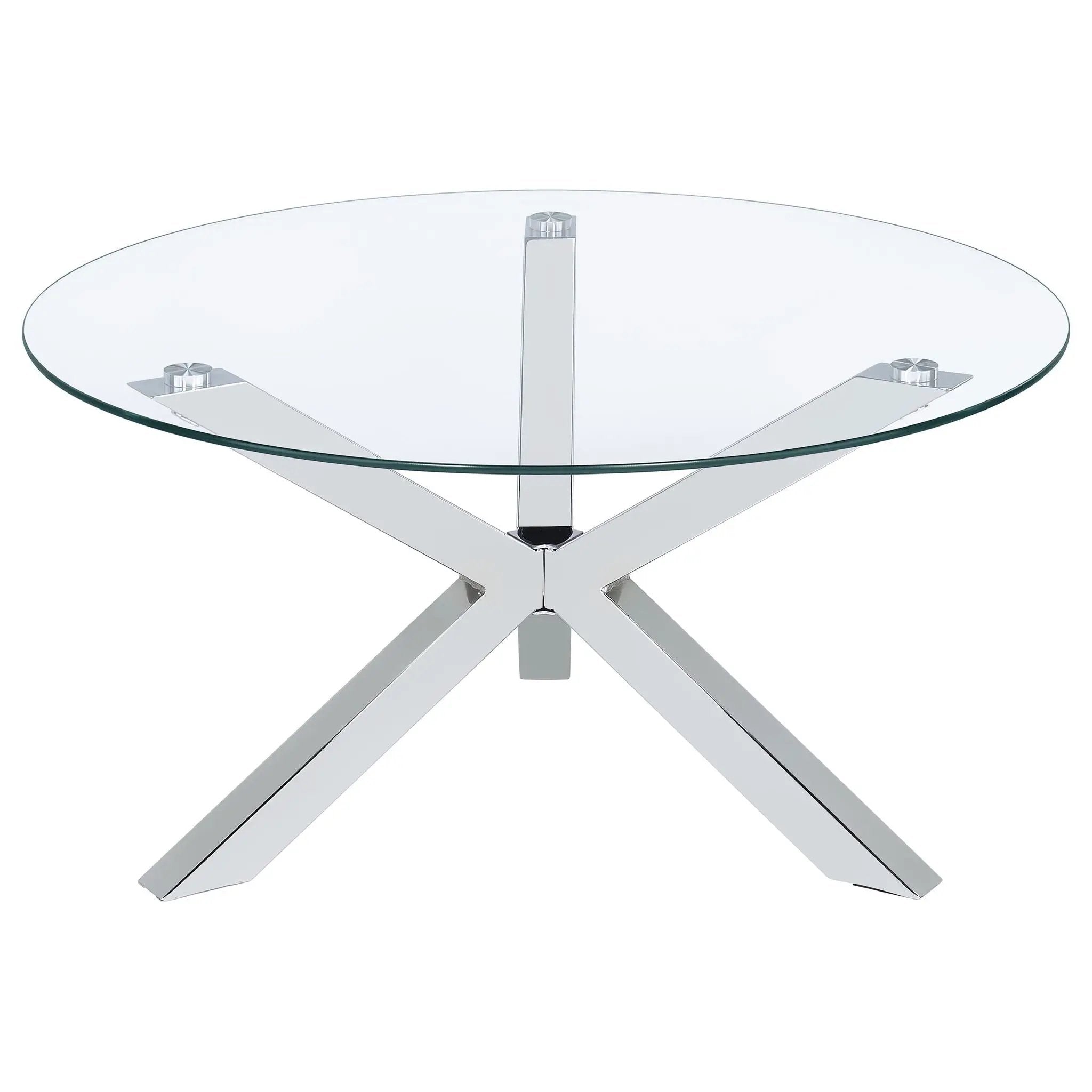 Kenzie 3-piece Round Coffee and End Table Set Chrome by Unique Piece Furniture