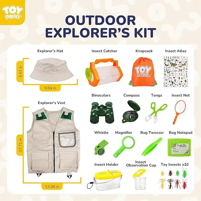 TOY Life Kids Explorer Bug Catcher Kit with Safari Costume, Binoculars Kids Outdoor Toys, Bug Toys, Butterfly Net, Camping Set Outdoor Activities Adventure Kit Nature Exploration Gifts Kid Ages 3-12 by GreenHaven Gardens