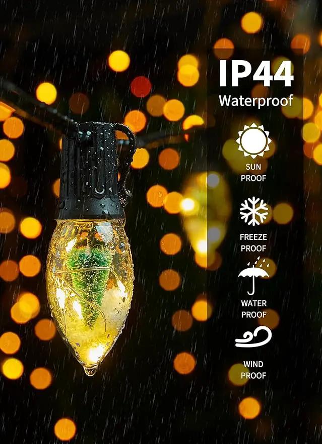 C9 LED Christmas Lights Outdoor, 45 Ft C9 String Lights with 40 Shatterproof LED Bulbs, 3 Light Mode, Connectable Waterproof Christmas Tree Lights for Outside Indoor Holiday Garden Decor, Warm White by GreenHaven Gardens