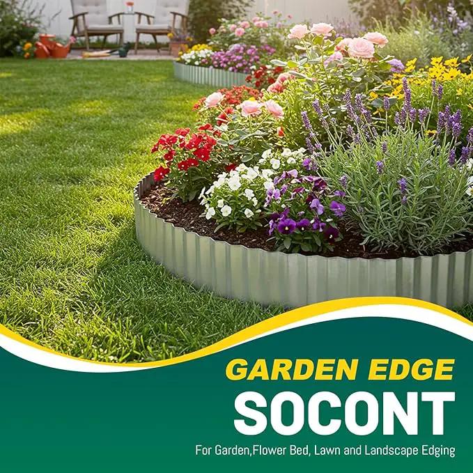 Corrugated Metal Garden Edging, 6"×20Ft Durable Landscape Border for Garden, Lawn, Flower Beds and Paver Edging (Silver) by GreenHaven Gardens