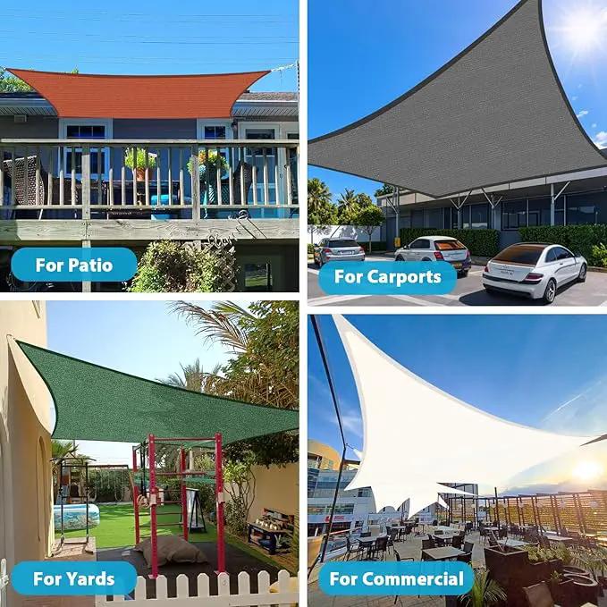 Amagenix Sun Shade Sail 10'X25' Curved Edge Outdoor Shade Canopy Dark Grey Breathable 95% UV Block Shade Cloth for Patio Garden Backyard (We Make Custom Size) by GreenHaven Gardens