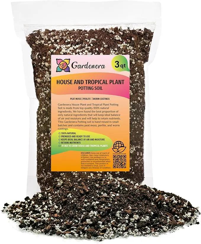 House Plant and Tropical Plant Potting Soil - Re-Potting Soil for All Types of Indoor House Plants - 3 Quart Bag by GreenHaven Gardens