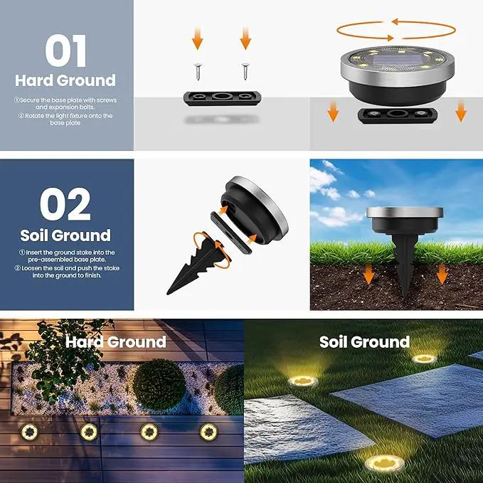 SOLPEX 16 Pack Solar Ground Lights Outdoor Waterproof, Solar Powered Pathway Lights, Landscape Lighting for Garden Walkway Driveway Backyard Decor (Warm White) by GreenHaven Gardens