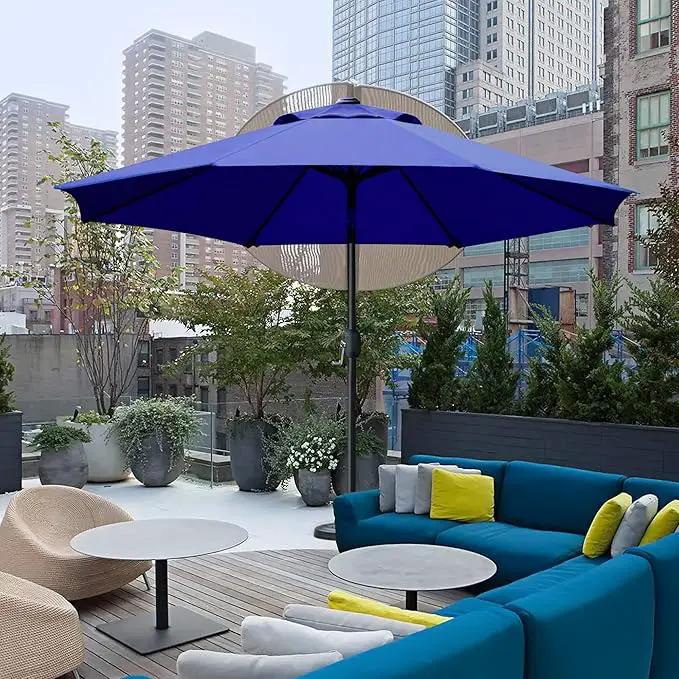 Sunnyglade 9' Patio Umbrella Outdoor Table Umbrella with 8 Sturdy Ribs (Navy Blue) by GreenHaven Gardens