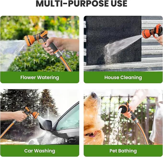 Giraffe Tools Garden Hose 100FT, 5/8" Lightweight Lay Flat Water Hose, Custom Length, Flexible, Leakproof Hybrid Hose Pipe with Male to Female Fitting by GreenHaven Gardens