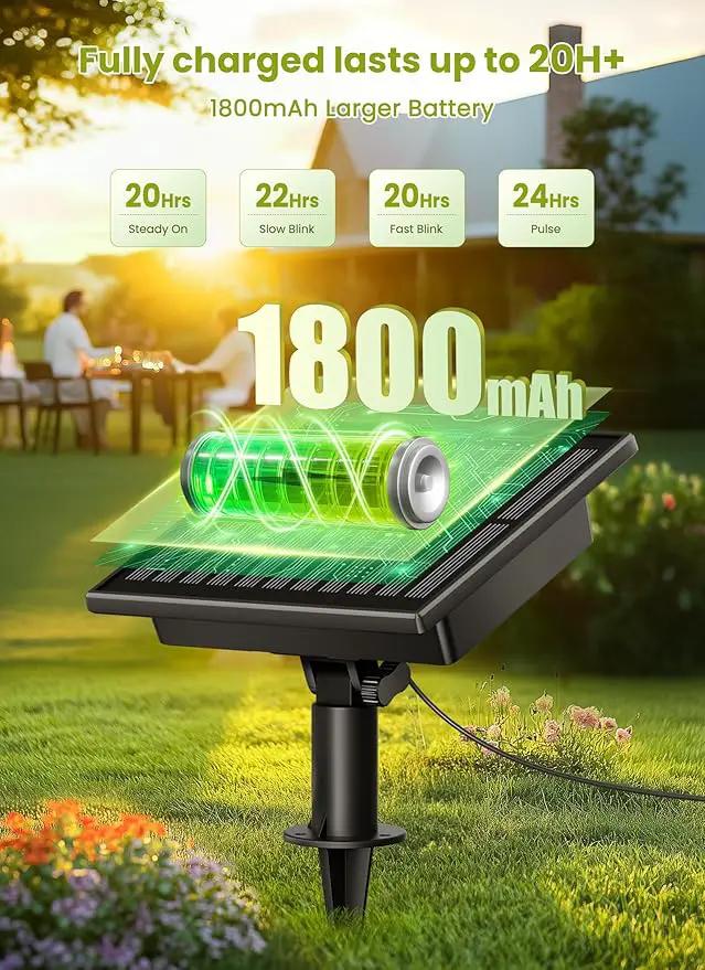 Brightown Solar String Lights Outdoor Waterproof with Remote Cable Ties and Hooks, 38FT Patio Lights with 15 LED Shatterproof Bulbs, 3 Light Modes, Dimmable Hanging Lights for Backyard Party Decor by GreenHaven Gardens