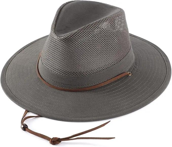 Home Prefer Cotton Summer Fedora Hat Wide Brim Sun Hats for Men Women UPF 50+ Sun Protection Cap for Fishing Hiking by GreenHaven Gardens