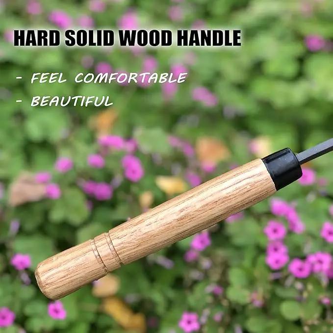 SHANFEEK Japanese Weeding Sickle Hoe Gardening Tools 13-Inch Weed Remover Tool High-Carbon Steel One-Piece Molding with Hard Solid Wood Handle(Snake-Necked) by GreenHaven Gardens