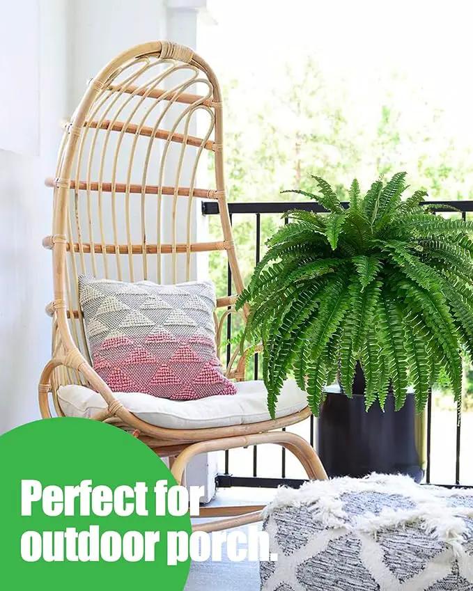 GYERB Large Fake Boston Ferns, 88 Branches Artificial Ferns, Faux Fern Plants for Home, Office, Garden Indoor Outdoor Decoration(48 inch,1pack) by GreenHaven Gardens