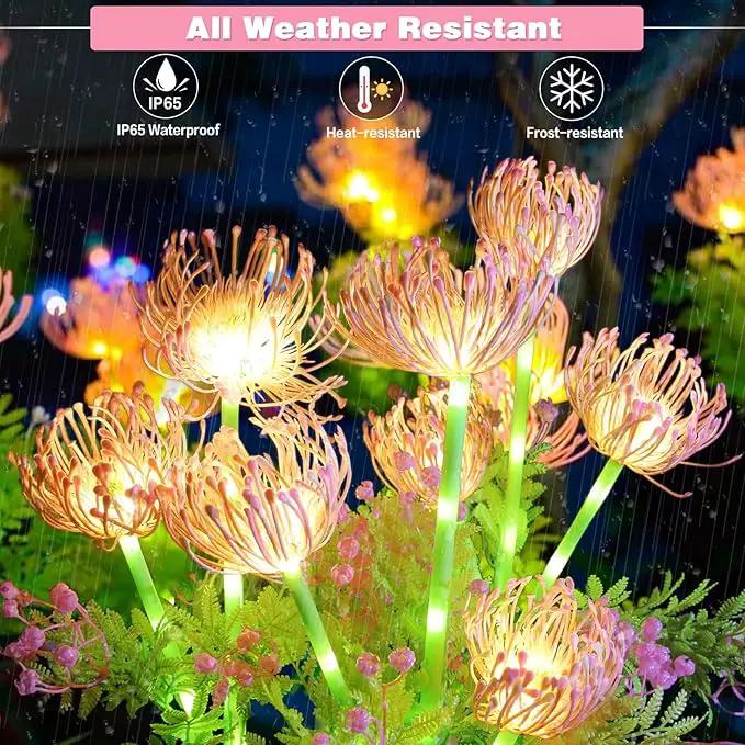 Solar Garden Lights Outdoor, 6 Pack Solar Flowers Lights,18 Head Waterproof Flower with Glowing Stems, Solar Lights Outdoor for Yard, Pathway, Garden Decor & Gardening Gift by GreenHaven Gardens