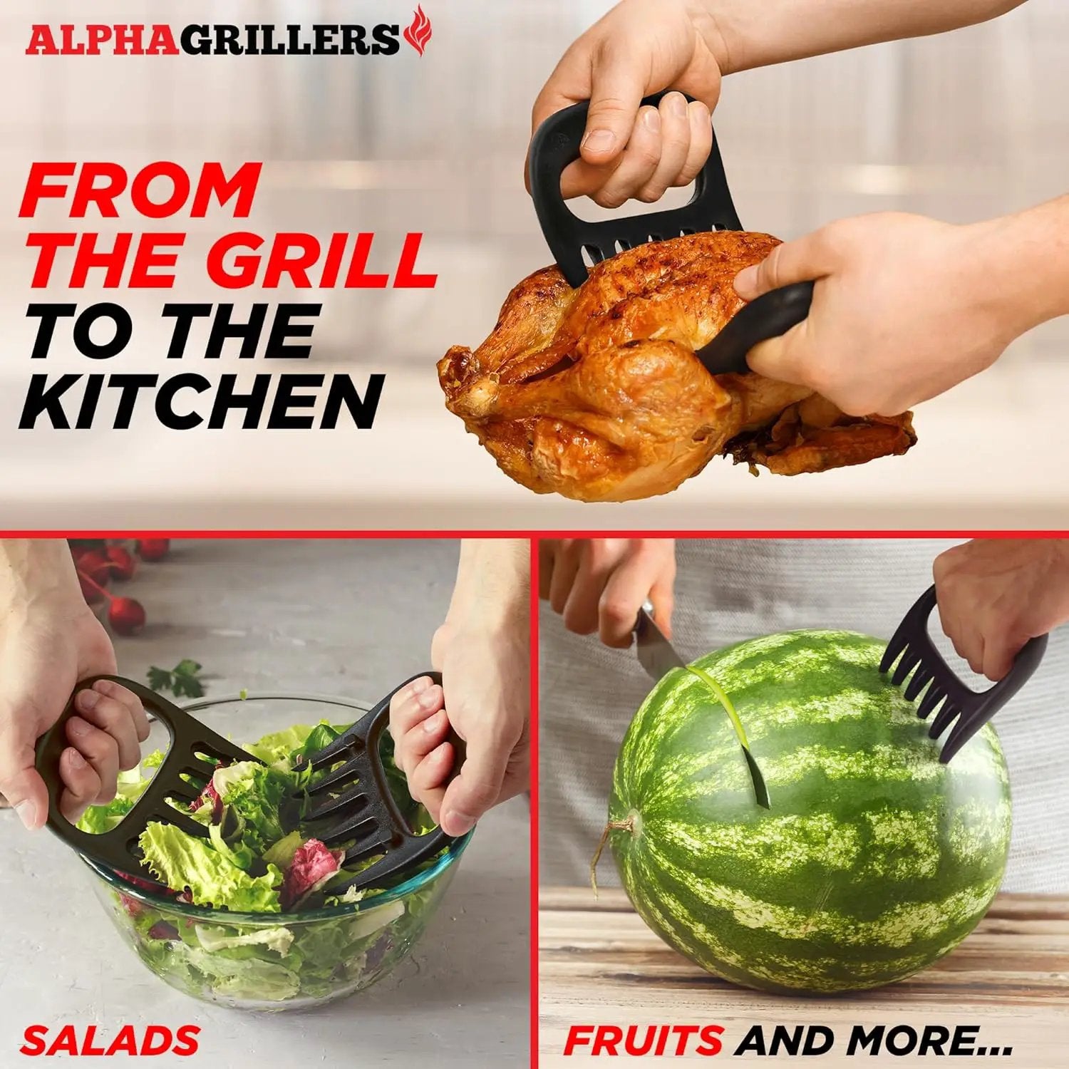 Alpha Grillers Meat Shredder Claws - Grilling Accessories Gifts for Men Dad Him Husband Son Boyfriend Birthday - BBQ Accessories Grill Puller for Cooking Shredding Barbecue Smoker Pulled Pork Chicken by GreenHaven Gardens