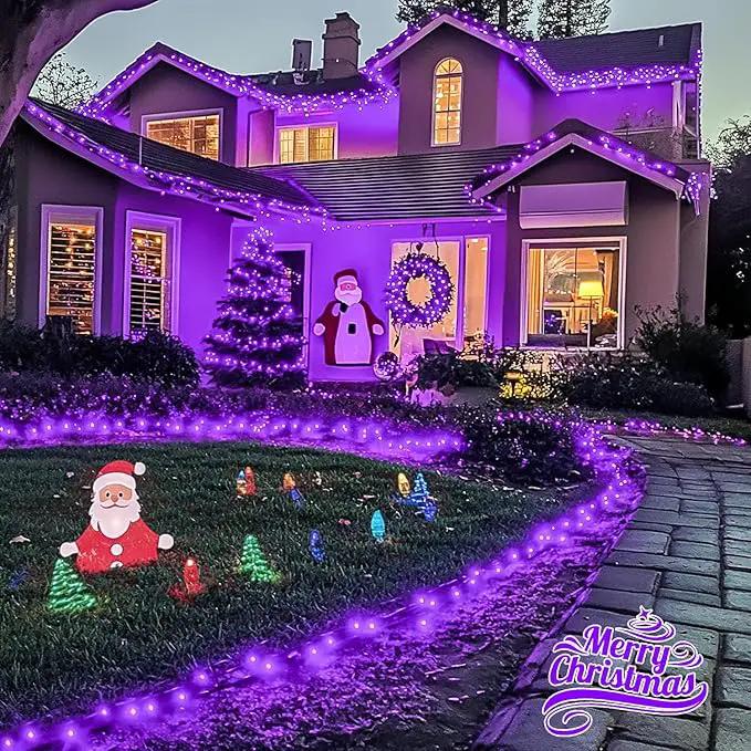 JMEXSUSS 2 Pack Purple Solar Christmas Lights, Total 400 LED 151FT Purple Solar Lights Outdoor Waterproof, 8 Modes Purple Christmas Lights for Outside Patio Yard Halloween Tree Christmas Decorations by GreenHaven Gardens