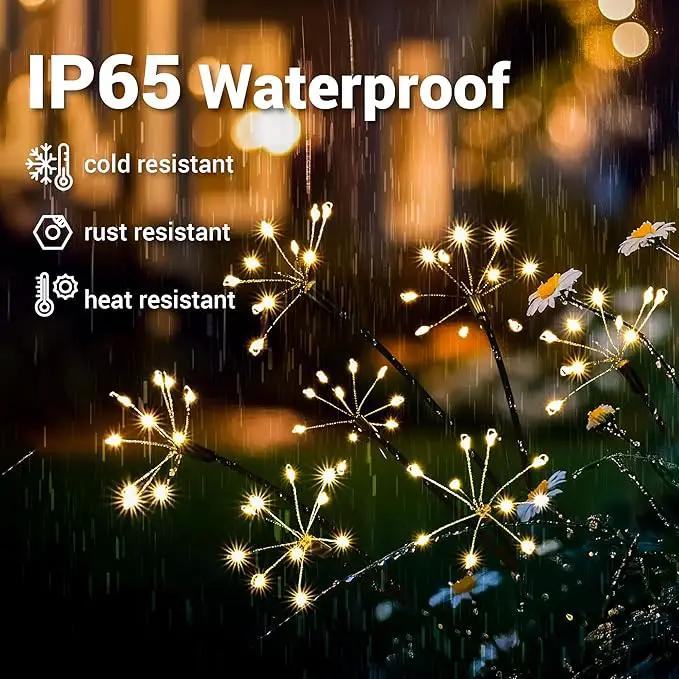 Solar Garden Decor Lights Outdoor, Solar Powered Lights Waterproof for Yard Patio Porch Flowerbed, Fairy Gardening Supplies Gifts Firwork (2 Pack) by GreenHaven Gardens