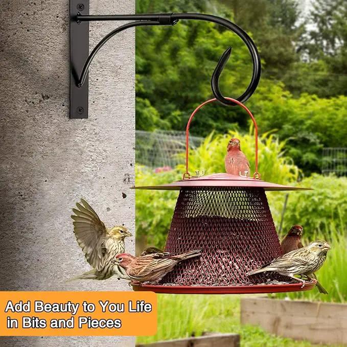 Wall Mount Plant Hanging Bracket, 11 Inches Hanging Plant Hook, Heavy Duty Rustic Decorative Metal Plant Hanger for Hanging Plant Flower Lantern Bird Feeder Wind Chimes (Set of 2) by GreenHaven Gardens