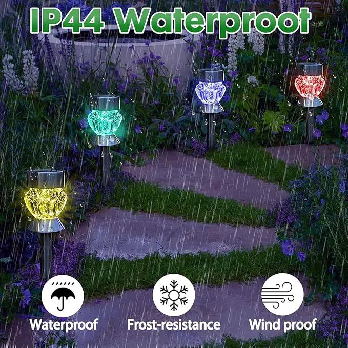 Solar Pathway Lights Outdoor, 6 Pack Solar Garden Lights, Color Changing LED Landscape Stake Outdoor Solar Lights for Walkway, Pathway by GreenHaven Gardens