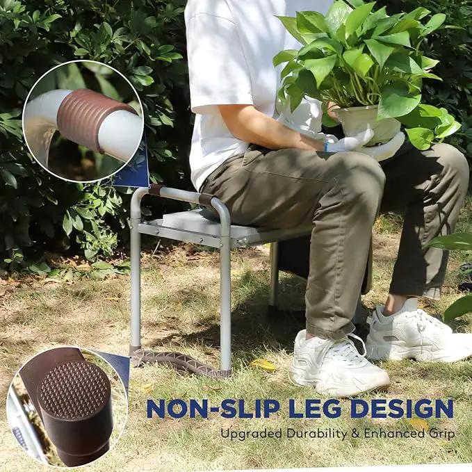 Upgraded Garden Kneeler and Seat with Thicken & Widen Soft Kneeling Pad, Heavy-Duty Foldable Garden Stool with Large Garden Tool Bag, Portable Garden Bench Gardening Gifts for Women, Seniors by GreenHaven Gardens