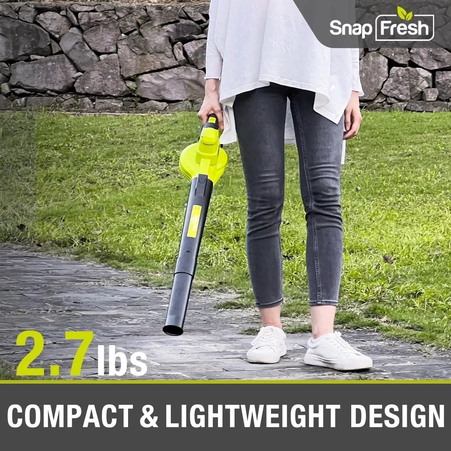 SnapFresh Cordless Leaf Blower, 20V Electric Leaf Blower with 4.0Ah Battery & Fast Charger, 2-Speed Lightweight Battery Leaf Blower for Lawn Care/Patio/Yard/Sidewalk by GreenHaven Gardens