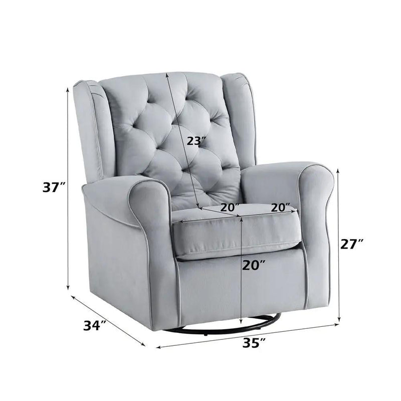 Zeger - Swivel Chair With Glider - Gray Fabric by Unique Piece Furniture