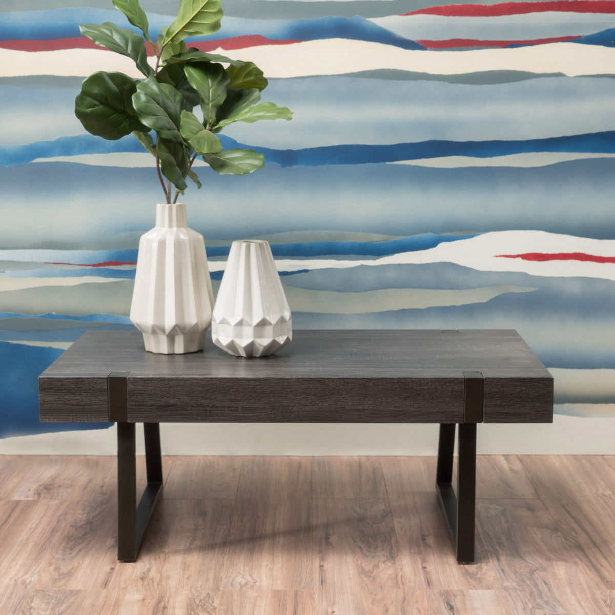 Abitha Coffee Table With Industrial Powder Coated Metal Legs, photo 6 of 8